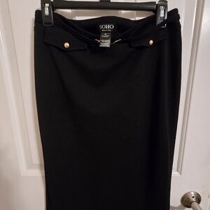 Soho Classic Black Pencil Skirt